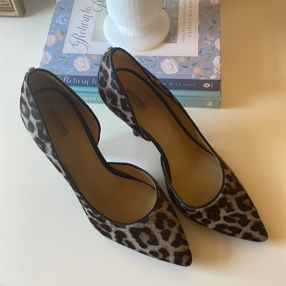 Michael Kors Leopard Print Calf Hair Size 10 Heels - Picture 2 of 11